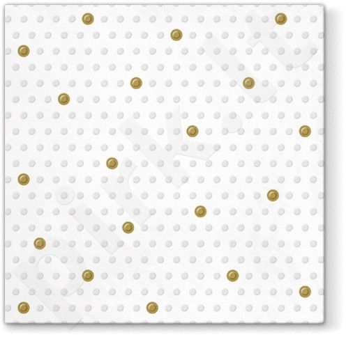 Servetėlės Inspiration Dots Spots White - Gold