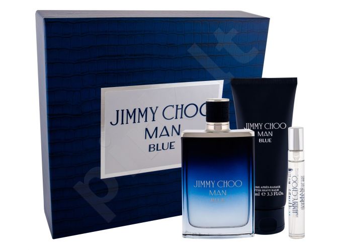 Jimmy Choo Jimmy Choo Man Blue, rinkinys tualetinis vanduo vyrams, (EDT 100 ml + EDT 7,5 ml + balzamas po skutimosi 100 ml)