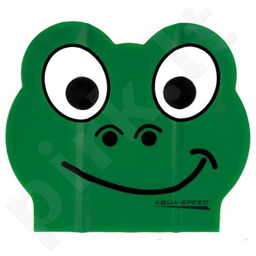 Maudymosi kepuraitė  Aqua-Speed lateksinė ZOO Frog Junior žalia