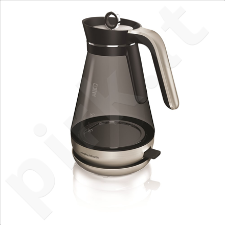 Morphy richards 108000 Standard kettle, Glass, Stainless steel/Black, 3000 W, 360° rotational base, 1.5 L