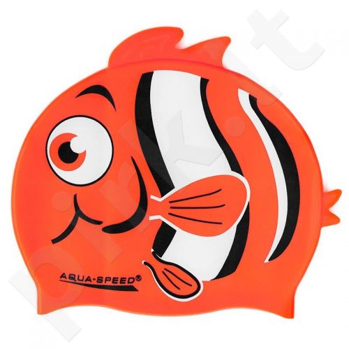 Maudymosi kepuraitė  Aqua-Speed silikoninė   ZOO Nemo Junior oranžinis