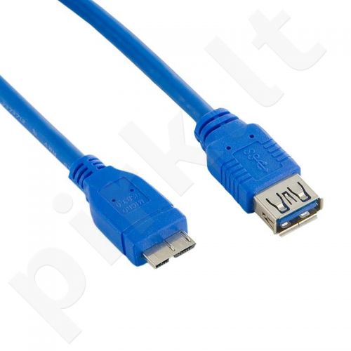 4World Kabelis USB 3.0 AF- Micro BM 0.5m| mėlynas