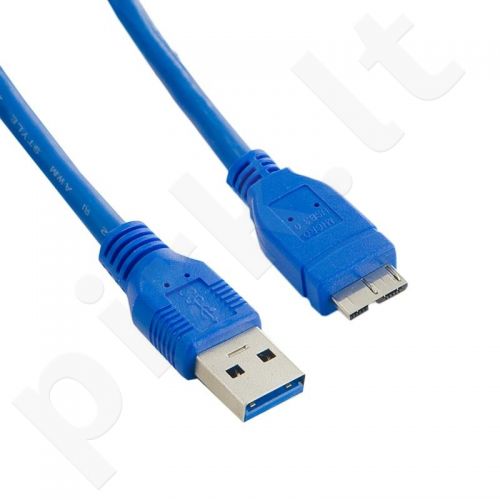 4World Kabelis USB 3.0 AM- Micro BM 1.5m| mėlynas