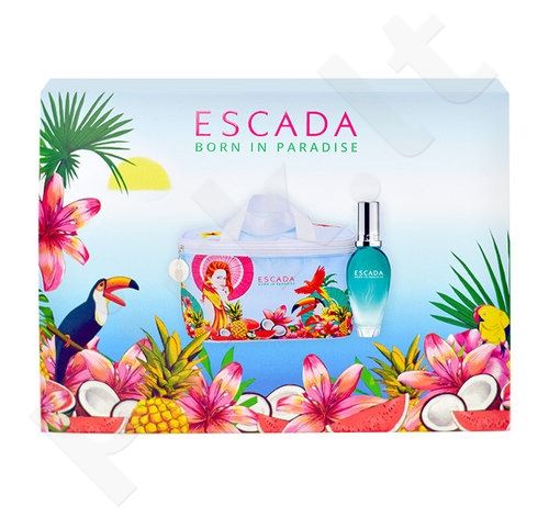 Escada Born in Paradise rinkinys moterims, (EDT 30ml + kosmetika krepšys)