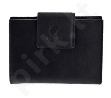 KRENIG Classic 12045 - IŠSKIRTINĖ juoda odinė piniginė, moterims