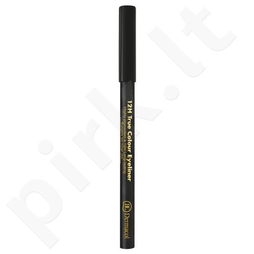 Dermacol 12H True Colour, akių kontūrų pieštukas moterims, 0,28g, (8 Black)