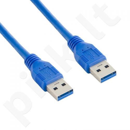 4World Kabelis USB 3.0 AM-AM 0.5m| mėlynas