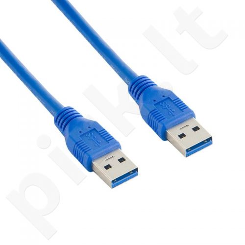 4World Kabelis USB 3.0 AM-AM 1.0m| mėlynas