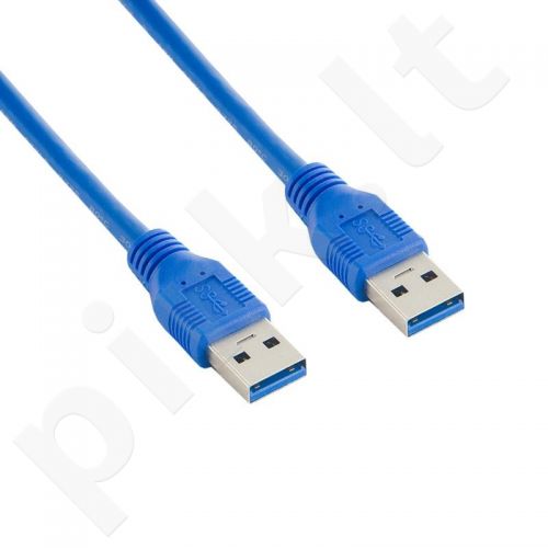 4World Kabelis USB 3.0 AM-AM 1.8m| mėlynas