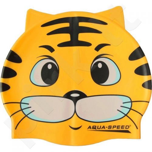 Maudymosi kepuraitė  Aqua-Speed silikoninė   ZOO Cat Junior geltonas
