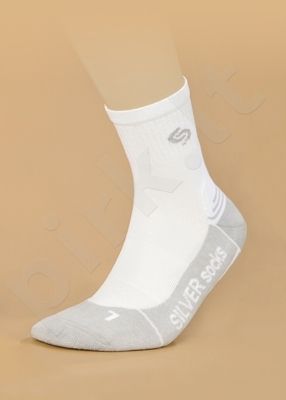 ATHLETIC DEODORANT® SILVER besiūlės kojinės su sidabro jonais intensyviai sportuojantiems (balta/šviesiai pilka)