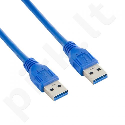 4World Kabelis USB 3.0 AM-AM 5.0m| mėlynas