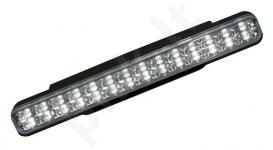 LED dienos žibintai dienos šviesos 12V 4,6W 2vnt, po 28 LED vnt. E4 Atitinka ECE R87 Aukštis - 21mm Plotis - 200mm.