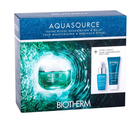 Biotherm Aquasource, rinkinys veido želė moterims, (veido želė 50 ml + Facial Serum Life Plankton 7 ml + Aquasource Night Spa 20 ml)