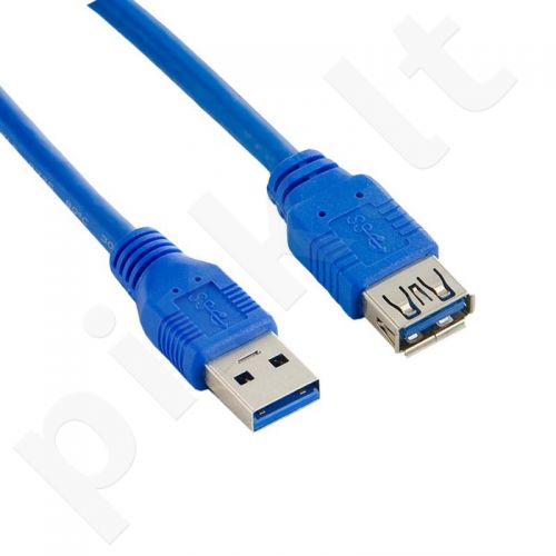 4World Kabelis USB 3.0 AM-AF 0.5m| mėlynas