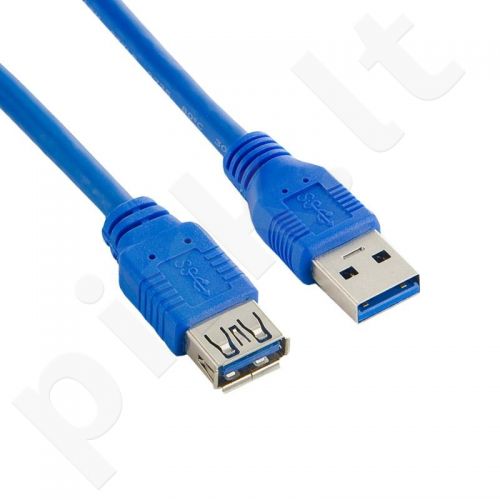4World Kabelis USB 3.0 AM-AF 1.5m| mėlynas