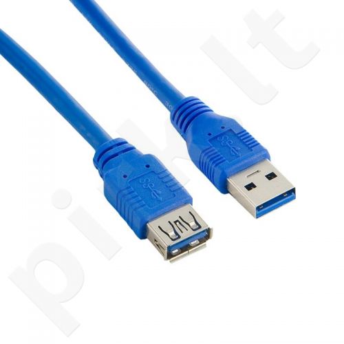 4World Kabelis USB 3.0 AM-AF 1.8m| mėlynas