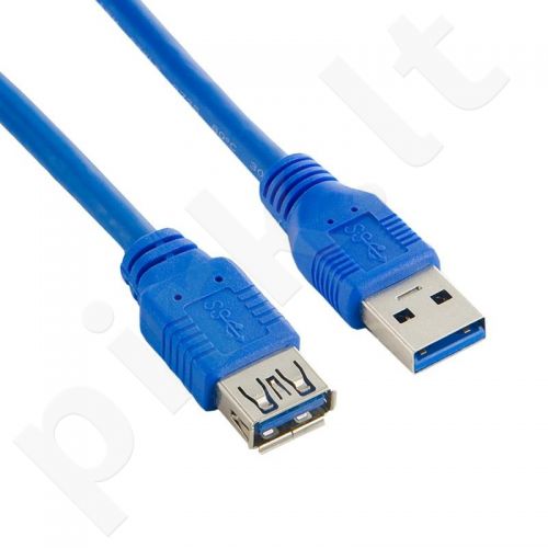 4World Kabelis USB 3.0 AM-AF 2m| mėlynas