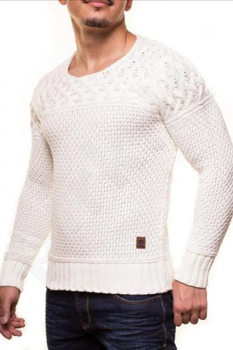 Vyriškas megztinis CRSM - baltos spalvos 9503-2