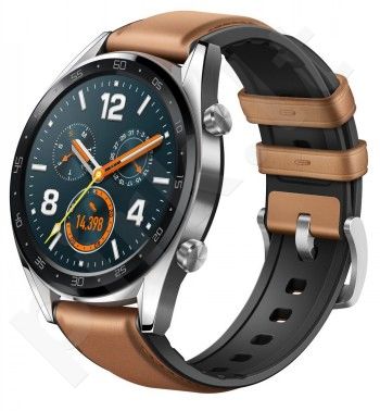 HUAWEI WATCH GT SILVER WITH LEATHER STRAP