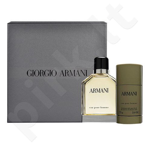 Giorgio Armani 2013, Eau Pour Homme, rinkinys tualetinis vanduo vyrams, (EDT 100ml + 75ml pieštukinis dezodorantas)