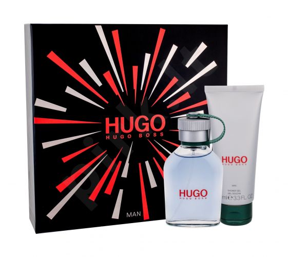 HUGO BOSS Hugo Man, rinkinys tualetinis vanduo vyrams, (EDT 75 ml + dušo želė 100 ml)