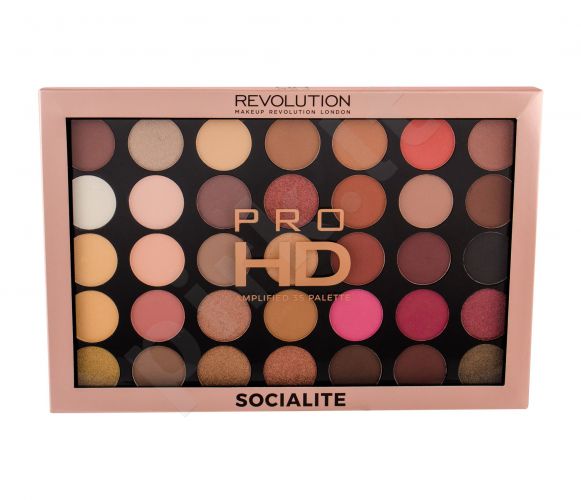 Makeup Revolution London Pro HD, Palette Amplified 35, akių šešėliai moterims, 29,995g, (Socialite)
