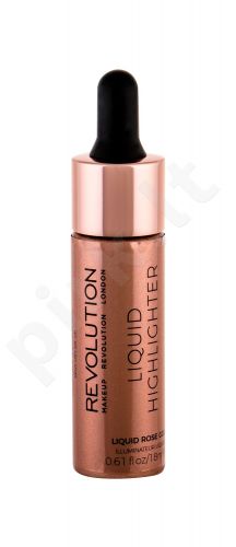 Makeup Revolution London Liquid Highlighter, skaistinanti priemonė moterims, 18ml, (Rose Gold)