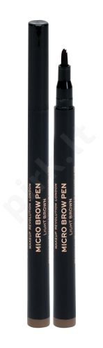 Makeup Revolution London Micro Brow Pen, antakių kontūrų pieštukas moterims, 1ml, (Light Brown)
