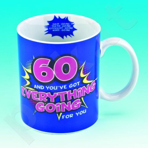Linksmas gimtadienio puodelis "60"