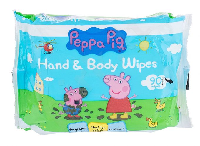 Peppa Pig Peppa, Hand & Face Wipes, drėgnosios servetėlės vaikams, 90pc