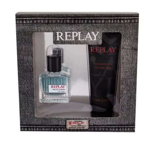 Replay Replay For Him, rinkinys tualetinis vanduo vyrams, (EDT 30 ml + dušo želė 100 ml)