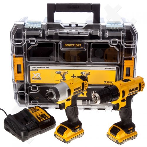 Įrankių rinkinys DEWALT DCK211D2T 10.8V, 2.0Ah 