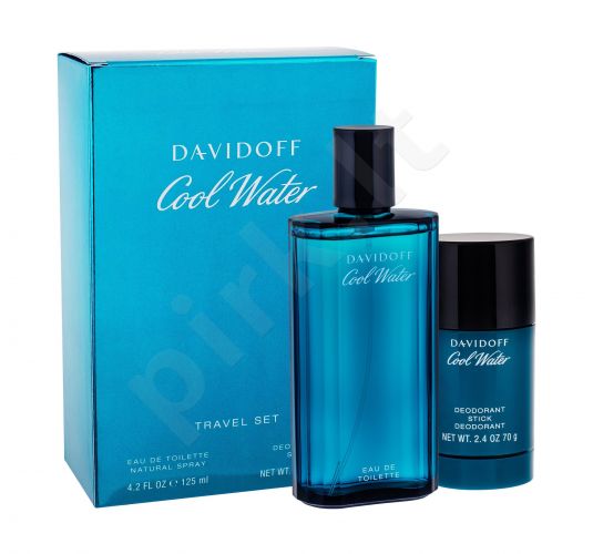 Davidoff Cool Water, rinkinys tualetinis vanduo vyrams, (EDT 125 ml + pieštukinis dezodorantas 75 ml)