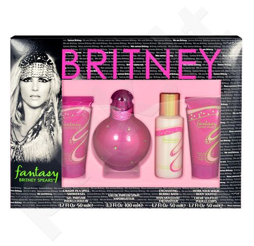 Britney Spears Fantasy, rinkinys kvapusis vanduo moterims, (EDP 100ml + 50ml dušo želė + 50ml vonios putos + 50ml kūno losjonas)