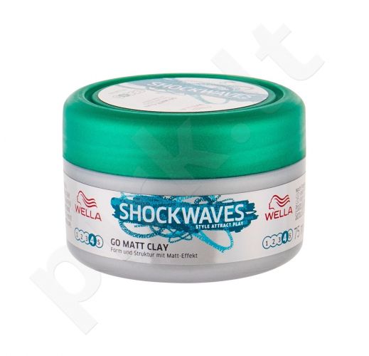 Wella Shockwaves, Go Matt Clay, plaukų vaškas moterims, 75ml