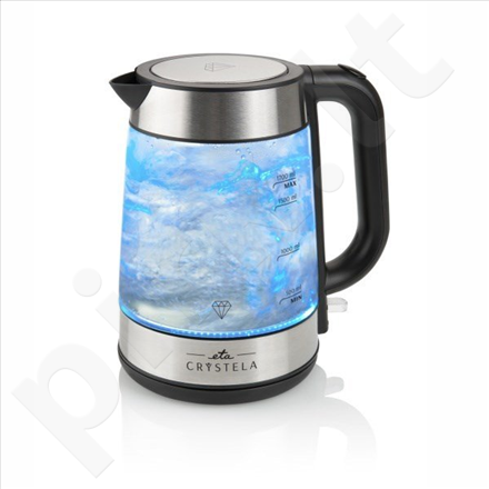 ETA ETA615390000 Standard kettle, Glass, Stainless steel/Black, 2200 W, 360° rotational base, 1.7 L