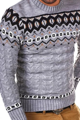 Norvegiškas vyriškas megztinis CRSM - pilka 9508-2