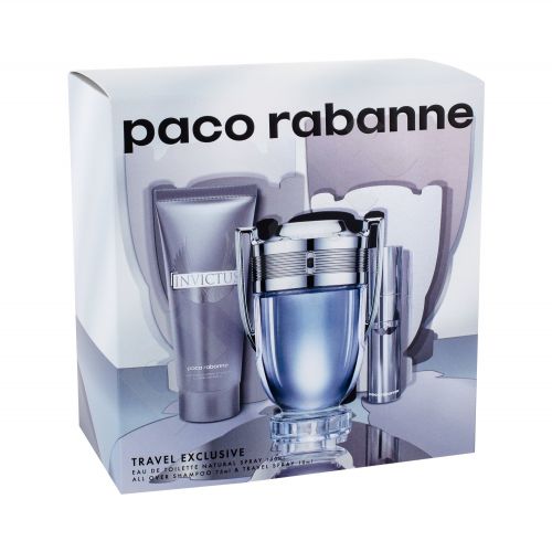 Paco Rabanne Invictus, rinkinys tualetinis vanduo vyrams, (EDT 100 ml + EDT 10 ml + dušo želė 75 ml)