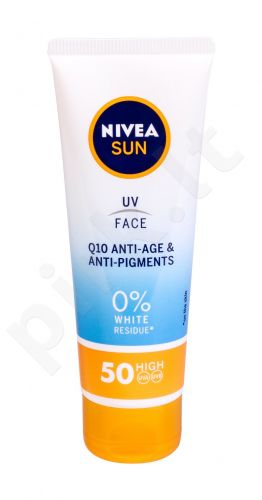Nivea Sun UV Face, Q10 Anti-Age, veido apsauga nuo saulės moterims ir vyrams, 50ml