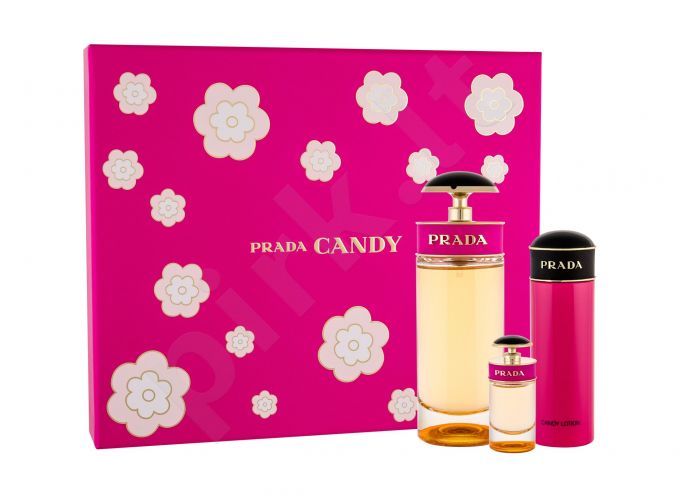 Prada Candy, rinkinys kvapusis vanduo moterims, (EDP 80 ml + EDP 7 ml + kūno losjonas 75 ml)