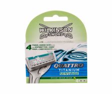 Wilkinson Sword Quattro, Titanium Sensitive, skutimosi peiliukų galvutės vyrams, 4pc