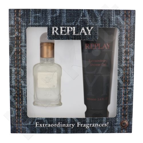Replay Jeans Original! For Him, rinkinys tualetinis vanduo vyrams, (EDT 30 ml + dušo želė 100 ml)