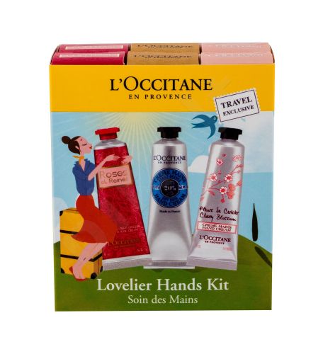 L´Occitane Roses Et Reines, rinkinys rankų kremas moterims, (rankų kremas 2 x 30 ml + rankų kremas Shea Butter 2 x 30 ml + rankų kremas Cherry Blossom 2 x 30 ml)