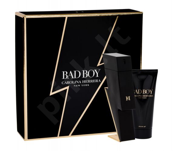 Carolina Herrera Bad Boy, rinkinys tualetinis vanduo vyrams, (EDT 100 ml + dušo želė 100 ml)