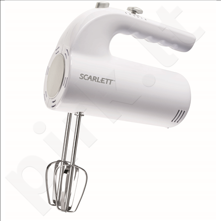 Scarlett SC-HM40S01R Mixer, 5 speeds, 2 whisks for eggs & cream, 2 dough hooks, 250W