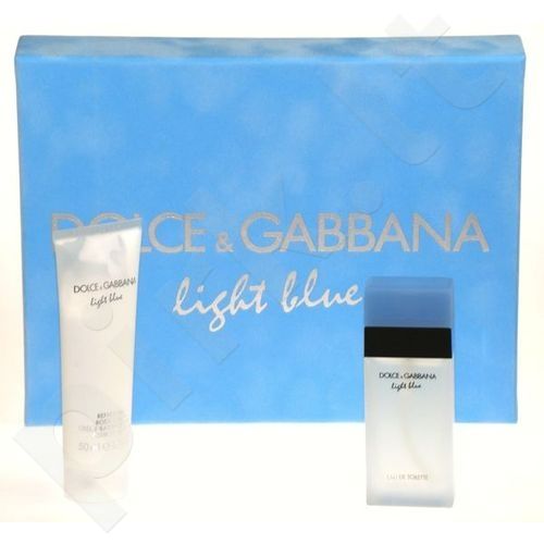 Dolce&Gabbana Light Blue, rinkinys tualetinis vanduo moterims, (EDT 25ml+ 50ml kūno kremas)