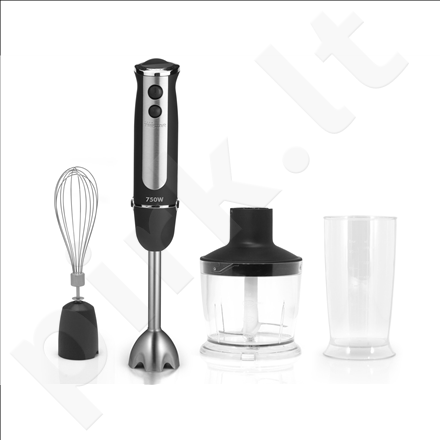 Tristar MX-4165 Stick blender set, 750W, On/off switch, 2 buttons, Stainless steel blade, Black