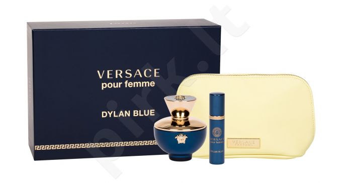 Versace Dylan Blue, Pour Femme, rinkinys kvapusis vanduo moterims, (EDP 100 ml + EDP 10 ml + kosmetika krepšys)