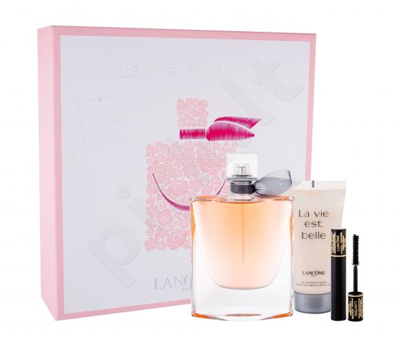 Lancôme La Vie Est Belle, rinkinys kvapusis vanduo moterims, (EDP 100 ml + kūno losjonas 50 ml + blakstienų tušas Hypnose 01 Noir Hypnotic 2 ml)